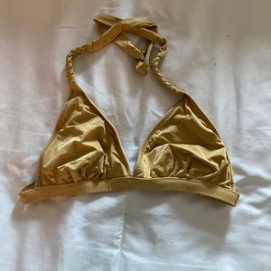 gold bikini top